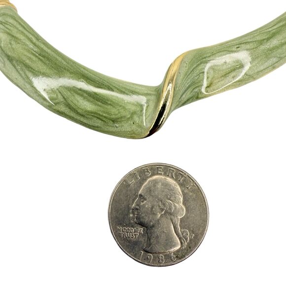 Polished Gold Tone Omega Chain Necklace 18" Collar Statement Jewelry - Picture 9 of 11